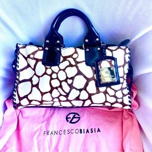 Francesco Biasia tote barely used Patent Leather and Calf Hair animal print.